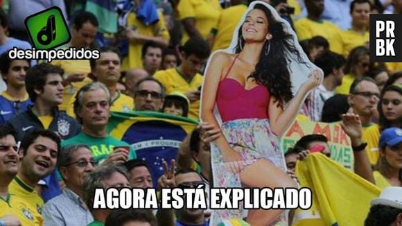 Um fã chegou a levar um poster de Bruna Marquezine para o estádio durante jogo do Brasil