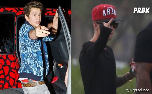 Justin Bieber coleciona algumas confusões com Paparazzis, já Austin vive sorrindo