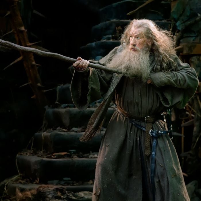  A barba e os cabelos brancos de Gandalf revelam o tamanho da experi&amp;ecirc;ncia do mago 
