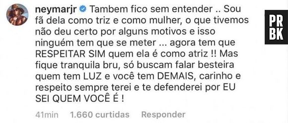 Neymar Jr. sai em defesa de Bruna Marquezine após desabafos