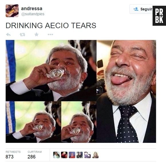 Após o fim Eleições 2014, Lula se refrescou com as lágrimas de Aécio Neves 