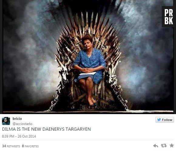 Daenerys (Emilia Clarke) que se cuide, Dilma Rousseff vem aí depois de vencer as Eleições 2014!