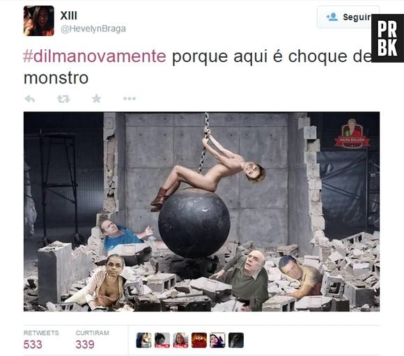 Nas Eleições 2014, Dilma fez a Miley e passou a bola de demolição em todo mundo!