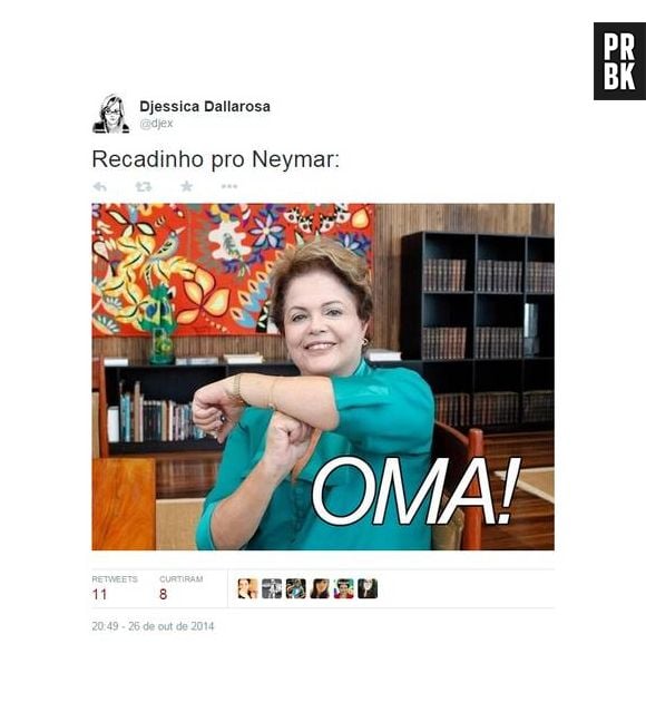 Dilma manda um recadinho para Neymar, que apoiou Aécio Neves nas Eleições 2014