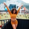 Rock in Rio: Any Gabrielly foi com conjunto estampado