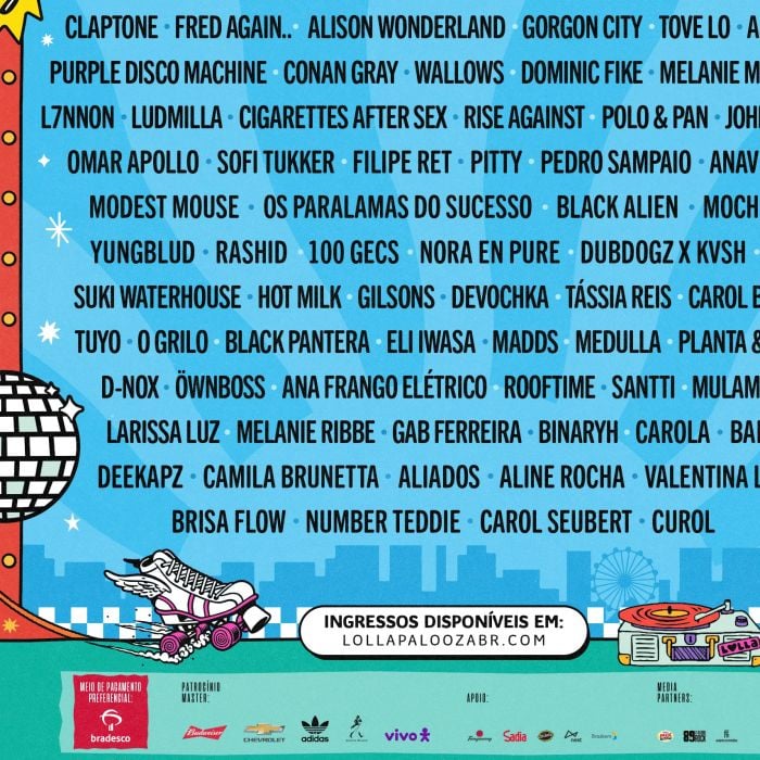 Lollapalooza Brasil divulga horários dos shows para os três dias de  festival, 2024
