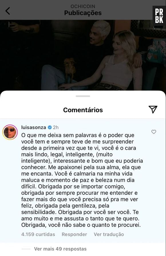 Luísa Sonza comentou declaração de Chico Veiga