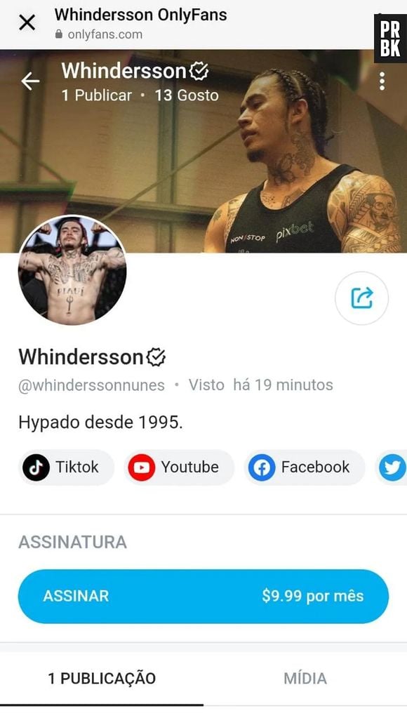 Whindersson Nunes está no OnlyFans