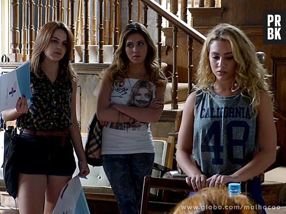 Em "Malhação", Sofia (Hanna Romanazzi) e Anita (Bianca Salgueiro) vão desmascarar Meg (Chrysti Ane Lopes)!