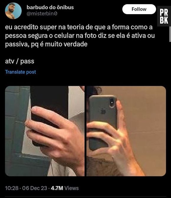 Ativo ou passivo? A nova teoria do Twitter sobre como você segura seu celular