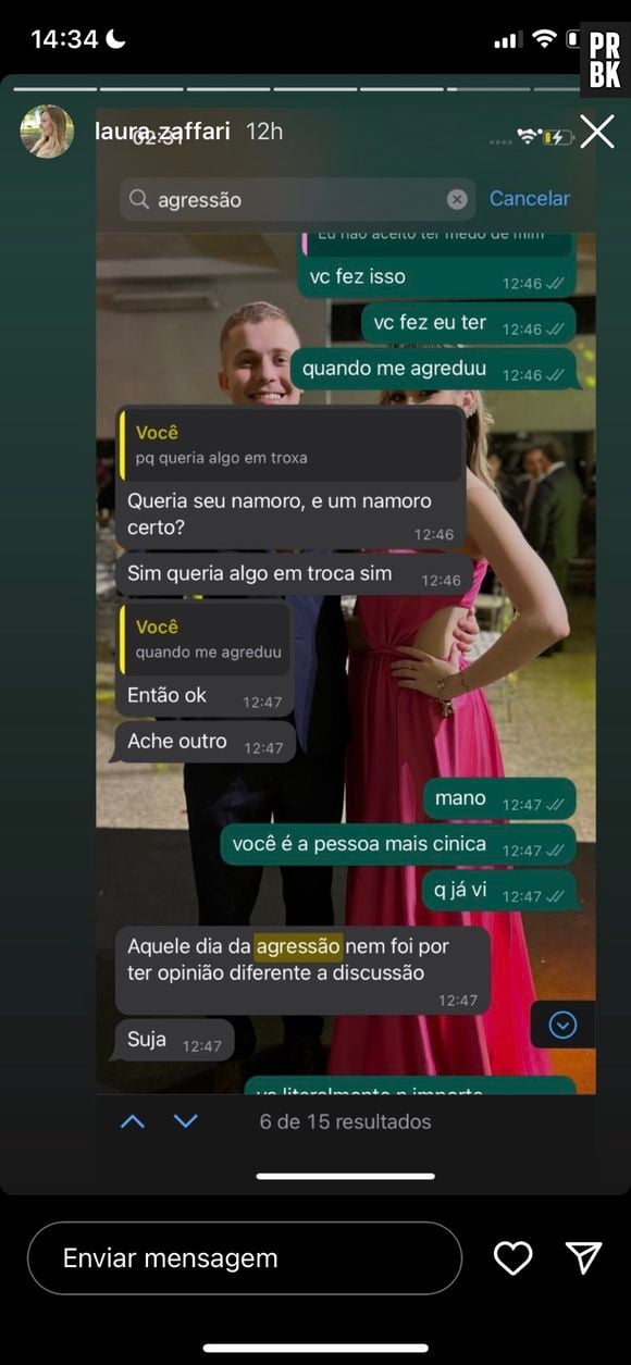 Namorado agressor é exposto após ladrão roubar celular da vítima