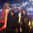  Taylor Swift com seus novos amigos Kanye West e Kim Kardashian, al&eacute;m de Sam Smith, no BRIT Awards 2015 