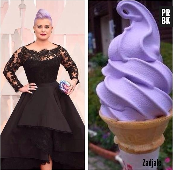 Em outra montagem, Kelly Osbourne foi comparada a um sorvete de casquinha, no Oscar 2015