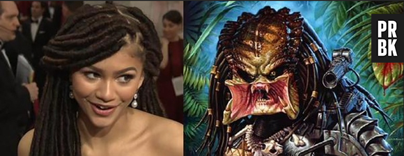 A cantora e atriz Zendaya teve seu cabelo comparado ao do personagem Predador, no Oscar 2015