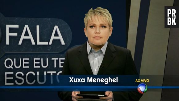 Montagem da Xuxa assumindo o programa "Fala Que Eu Te Escuto" da Record