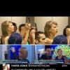 Taylor Swift tentando escolhendo qual cor fica melhor pra ela