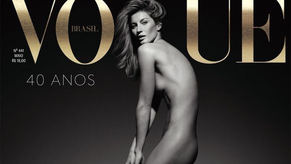 Gisele Bündchen posa nua para capa de revista e em comemoração aos seus 20 anos de carreira