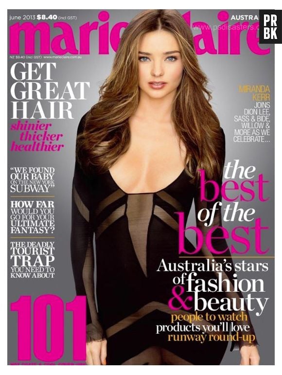 A angel Miranda Kerr ficou sem peitos na capa da Marie Claire