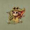 Na ilustração até parece que o jacaré o macaco estão brincando
