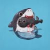 O tubarão é um dos maiores predadores que existem! Foca ou não, eles comem de tudo. Mas até que no desenho ele ficou "fofo"