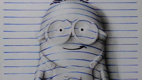 Minion, Pikachu e outros personagens famosos recriados utilizando as linhas de caderno