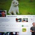 Mark Zuckerberg, fundador e presidente do Facebook, mostrando seu perfil na rede social