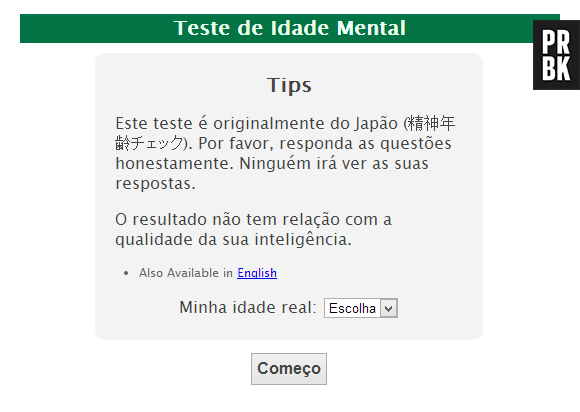 Teste de Idade Mental: descubra se você é jovem ou ancião mentalmente!