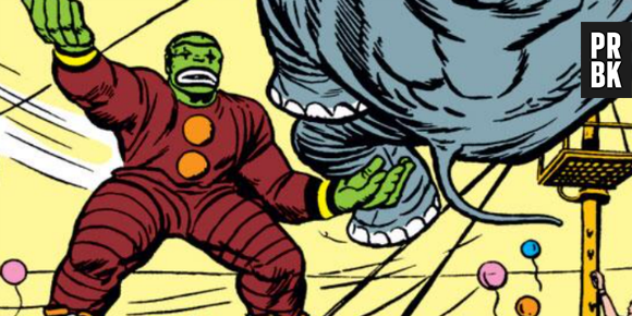 Hulk disfarçado de um robô palhaço gigante. Não parece uma boa ideia, né?