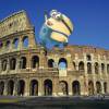 Os minions no Coliseu em Roma, na Itália