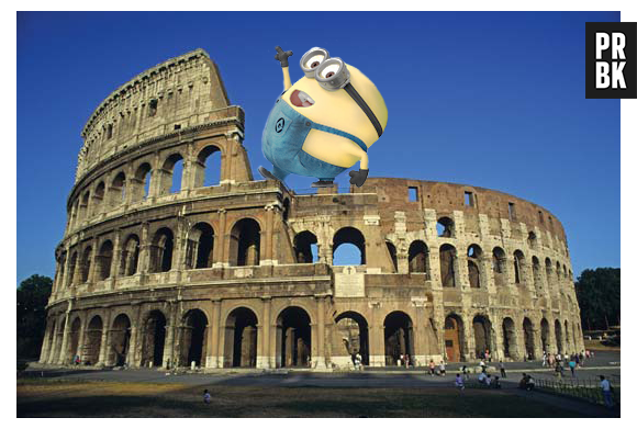 Os minions no Coliseu em Roma, na Itália 