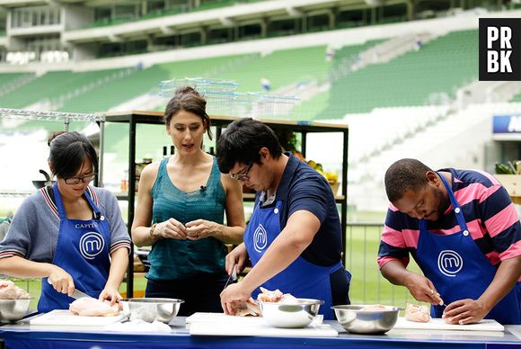 Jiang, Lucas e Cristiano garantiram a vitória do time azul no "MasterChef Brasil", da Band