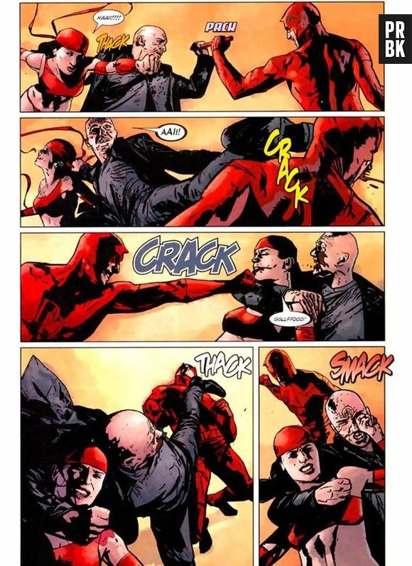 O que acontece quando Demolidor e Elektra se juntam? Não sobra para ninguém! O vilão Mercenário sabe disso...
