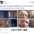 Justin Bieber virou piada na internet com suas fotos em que aparece peladão
