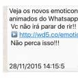 Recado do Whatsapp falando sobre novos emojis na verdade é um vírus!
