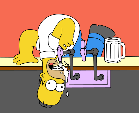Homer Simpson bebendo cerveja