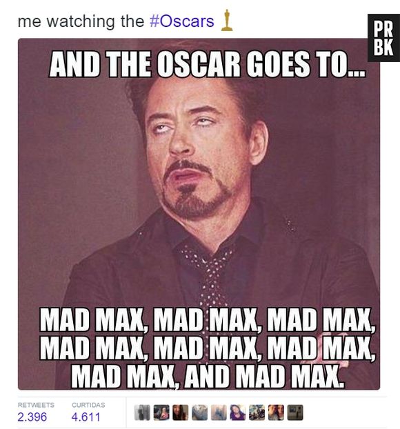 Quem fez essa cara depois de milhões de vitórias seguidas de "Mad Max" no Oscar 2016?