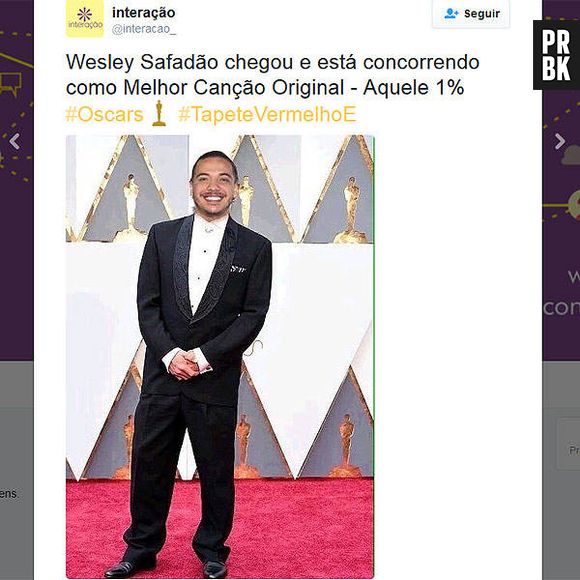 Wesley Safadão concorreu ao Oscar 2016? Só que não, né...