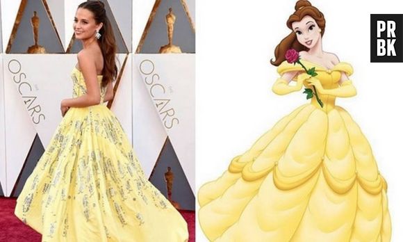 Depois de ser comparada com um omelete no Oscar 2016, a Alicia Vikander também virou cosplay da Bela