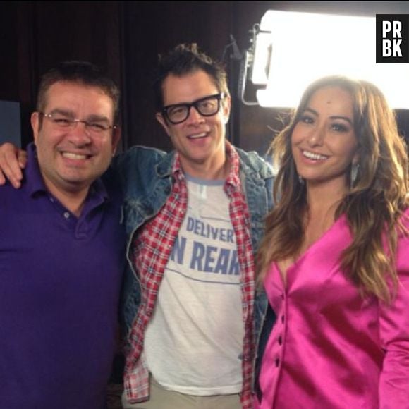 Sabrina Sato viajou com o "Pânico na Band" para estrevistas o astro de "Jackass", Johnny Knoxville