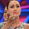 Apresentadora Sabrina Sato sendo caracterizada por Anitta no "Programa da Sabrina", da Record