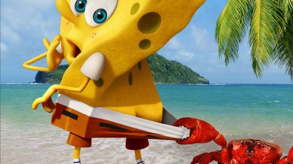 Pôster do filme "Bob Esponja: Um Herói Fora d'Água" destaca o uso da animação 3D