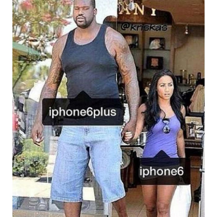 Diferença de tamanho entre o iPhone 6 e o iPhone 6 Plus