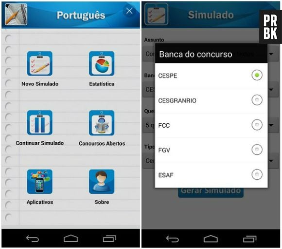 O aplicativo ajuda a treinar para provas ao mesmo tempo que ensina português