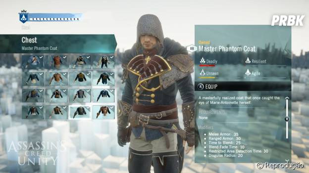 &Eacute; poss&iacute;vel personalizar pra seu estilo de jogo em "Assassin's Creed Unity"