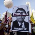 Manifestantes fizeram ato  contra o governo do presidente Jair Bolsonaro no dia 7 de setembro de 2021 