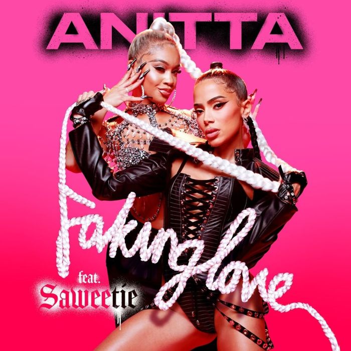 O remix é da faixa de Anitta &quot;Faking Love&quot;, feat com Saweetie