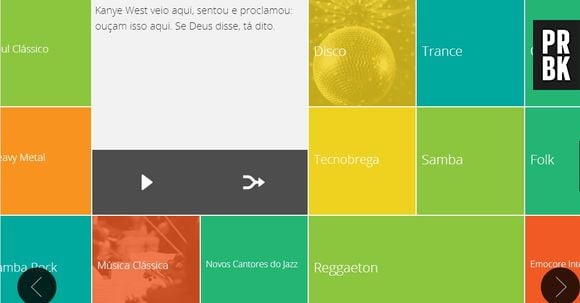 Alguns exemplos de playlists do Superplayer organizadas por gênero