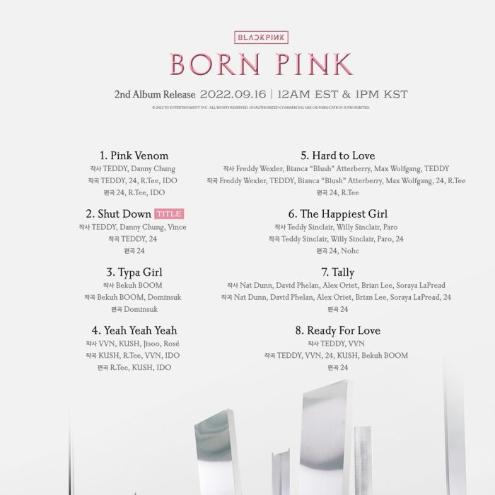 &quot;Born Pink&quot;: BLACKPINK divulgou a tracklist de seu 2º álbum na última quarta-feira (7)
