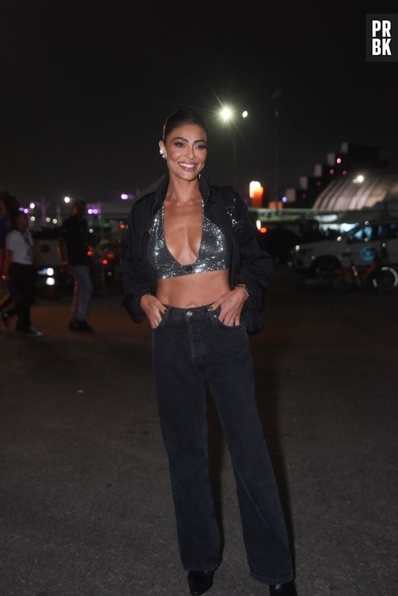 Rock in Rio: Juliana Paes também foi com metalizado para o 6º dia de festival