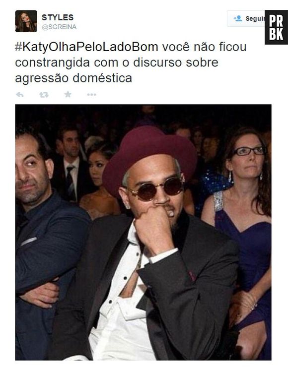 Chris Brown foi zoado no Grammy 2015 por conta do discurso contra a violência doméstica